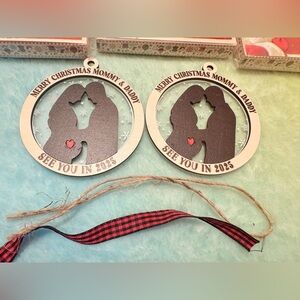 Expected baby Christmas Ornaments with Heart Design